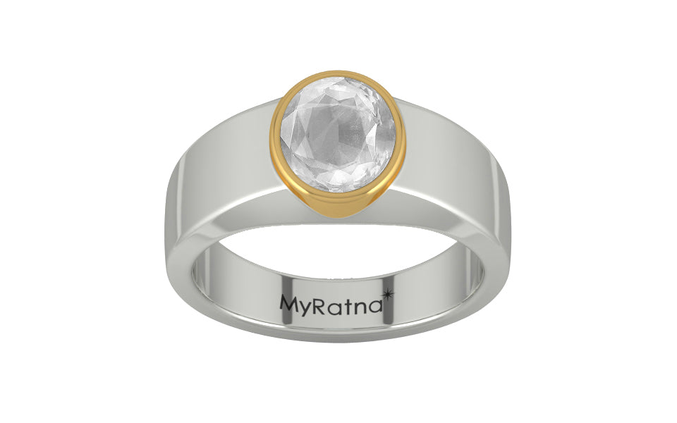 GoldCollet Ceylon White Sapphire Ring Limited Quality (R10)