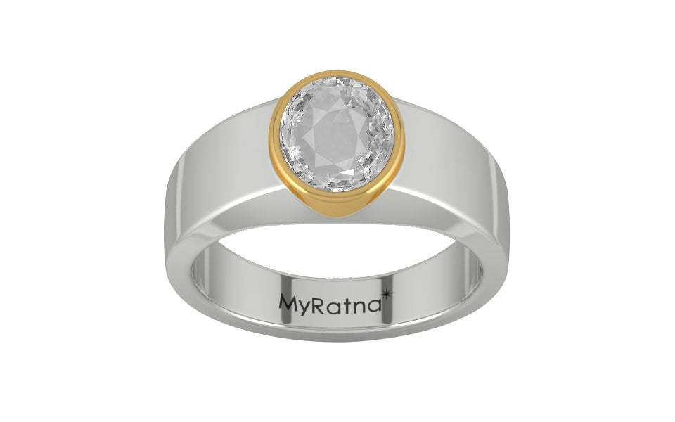 GoldCollet Ceylon White Sapphire Ring Rare Quality (R10)