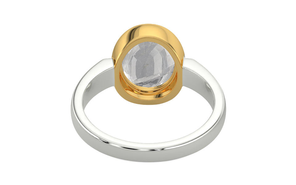 Goldcollet Ceylon White Sapphire Ring Rare Quality (R6)