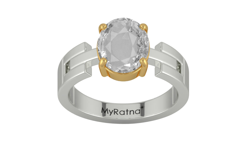 GoldCollet Ceylon White Sapphire Ring Rare Quality (R8)