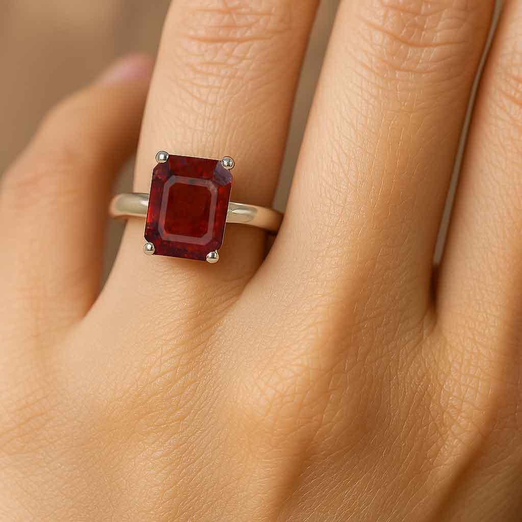 Grand Heritage 925 Sterling Silver Hessonite Gomed Stone Ladies’ Ring