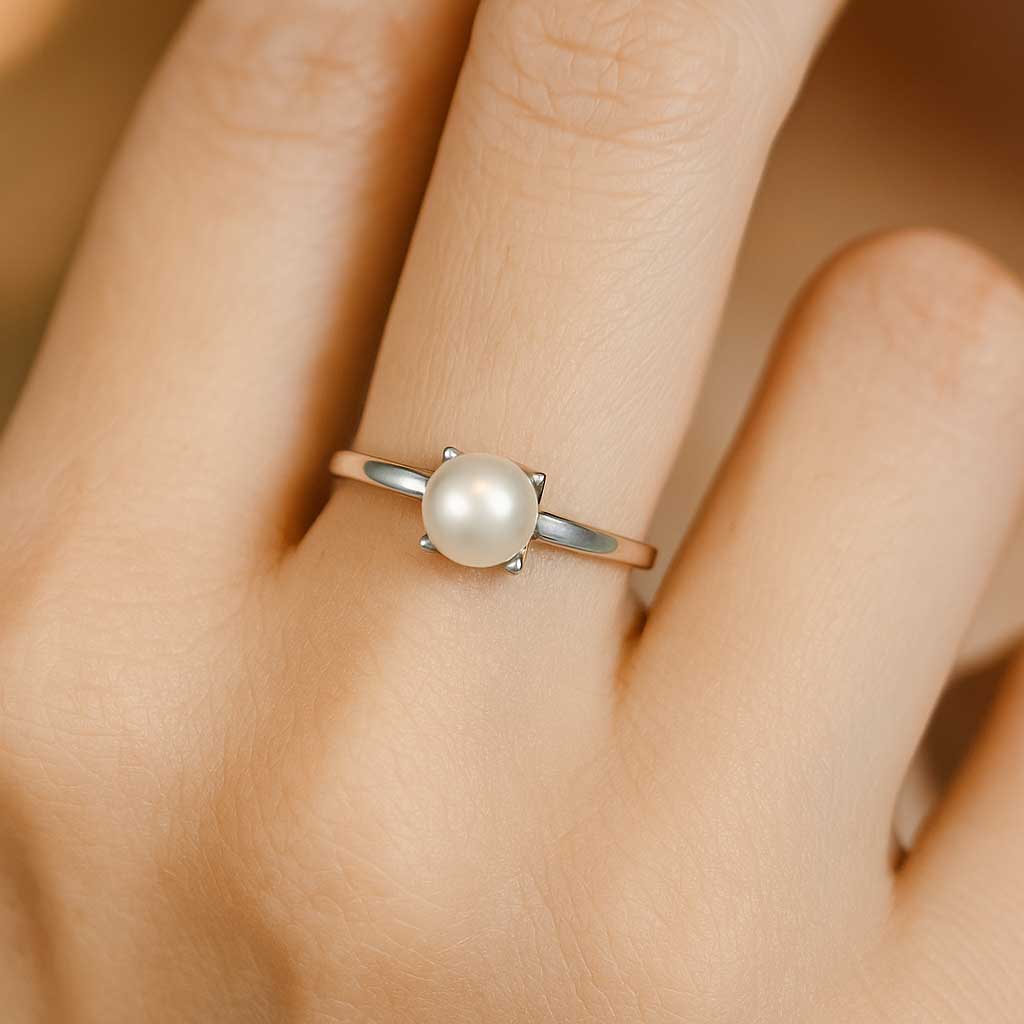 Grand Heritage 925 Sterling Silver Pearl Stone Ladies’ Ring