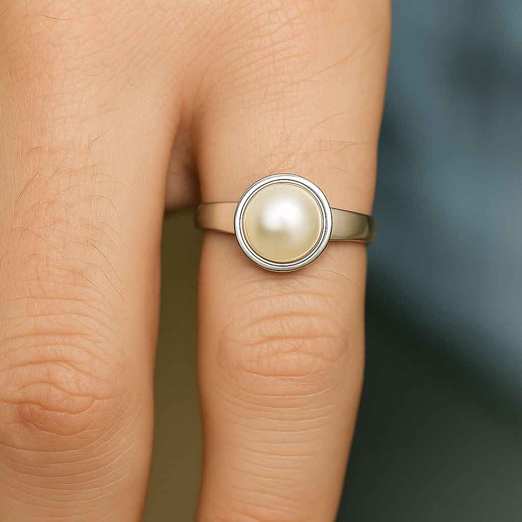 Handcrafted Sterling Silver Premium Pearl Men’s Ring