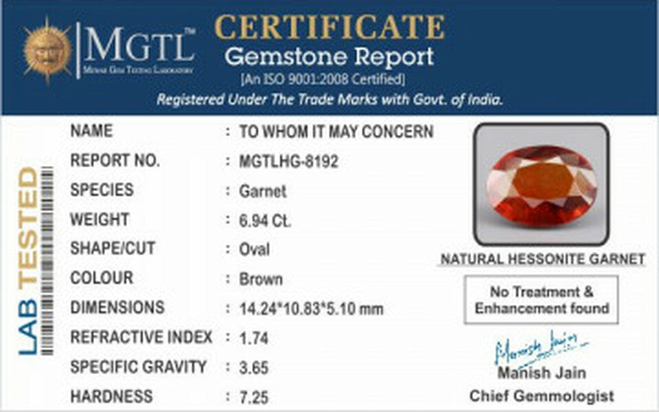 Hessonite (Gomed) - 6.94 Carat