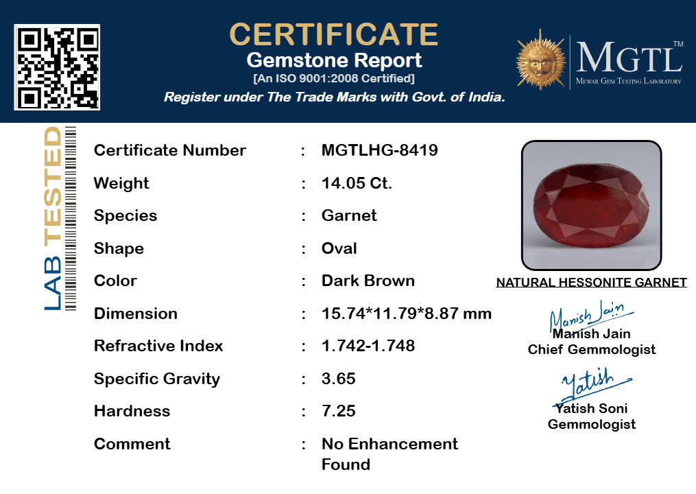 Hessonite (Gomed) - 14.05 Carat