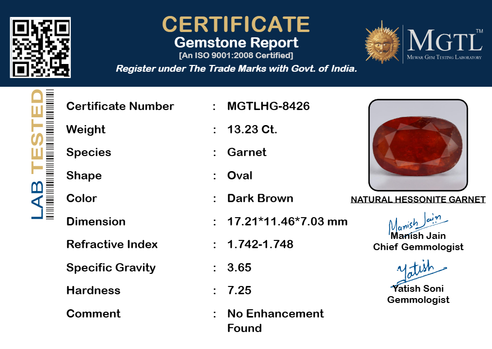 Hessonite (Gomed) - 13.23 Carat