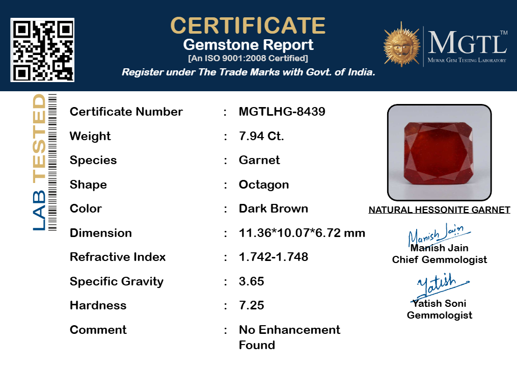 Hessonite (Gomed) - 7.94 Carat