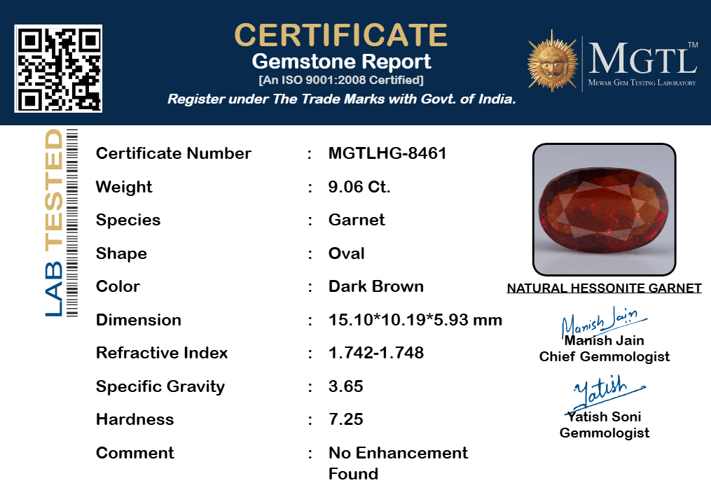 Hessonite (Gomed) - 9.06 Carat
