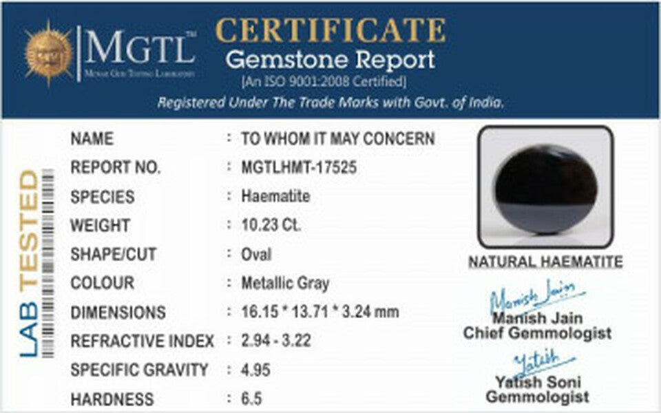 Haematite -  10.23 Carat Fine-Quality HMT-17525