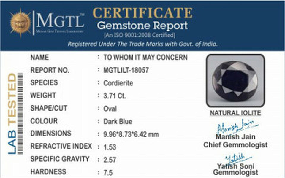Tanzania Iolite - 3.71 Carat Limited Quality | ILT 18057