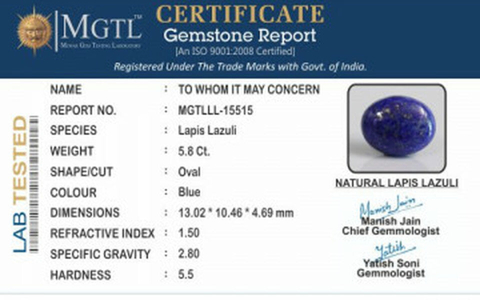 Lapis Lazuli - LL 15515 (Origin-Afghanistan) Prime - Quality