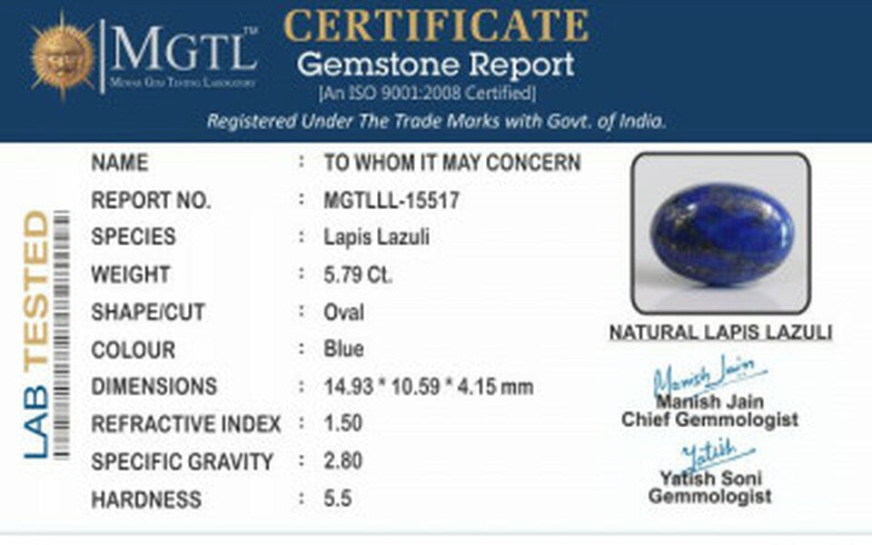 Lapis Lazuli - LL 15517 (Origin-Afghanistan) Prime - Quality