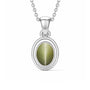 Luxury Designer 925 Silver Cat's Eye Pendant