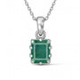 Luxury Designer 925 Silver Emerald Pendant
