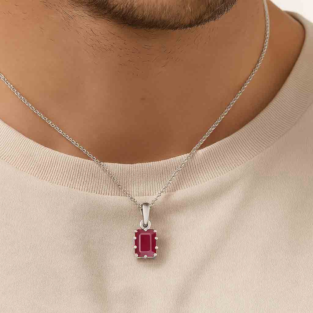 Luxury Designer 925 Silver Ruby Pendant