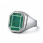 Luxury Handmade 925 Silver Emerald Ring For Men