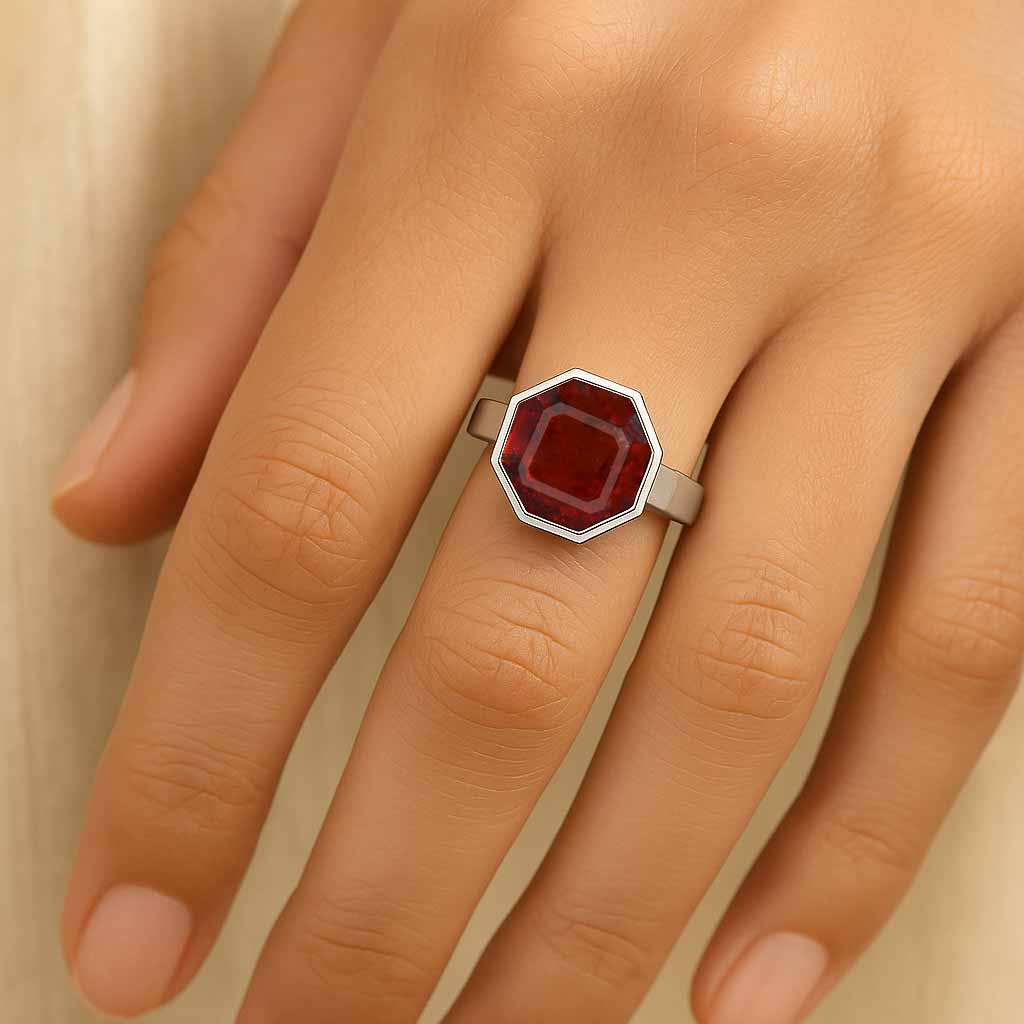 Luxury Heritage Sterling Silver Hessonite Gomed Women’s Ring