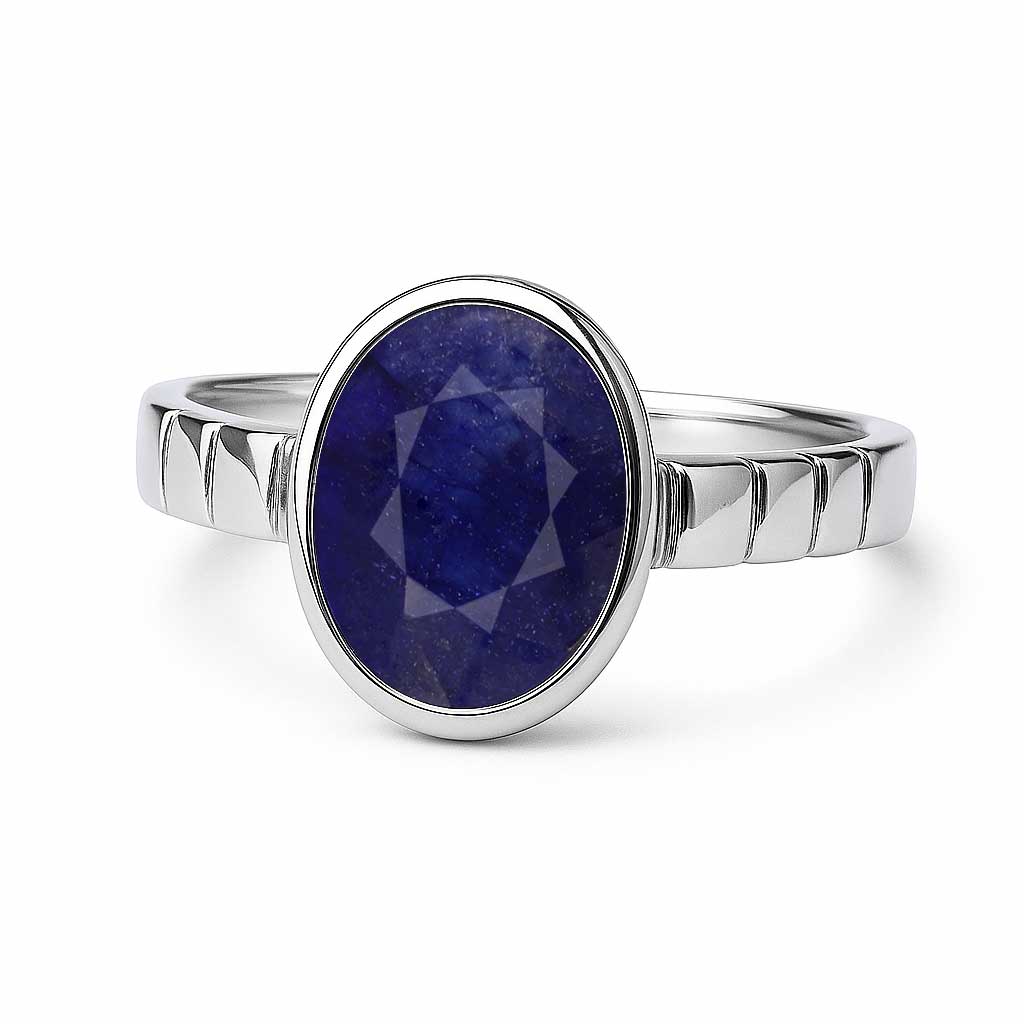 Luxury Royal Blue Sapphire Sterling Silver Ring for Male