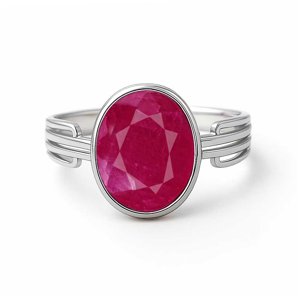 Luxury Royal Ruby Sterling Silver Ring for Female