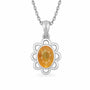 Modern 925 Silver Yellow Sapphire (Pukhraj) Pendant