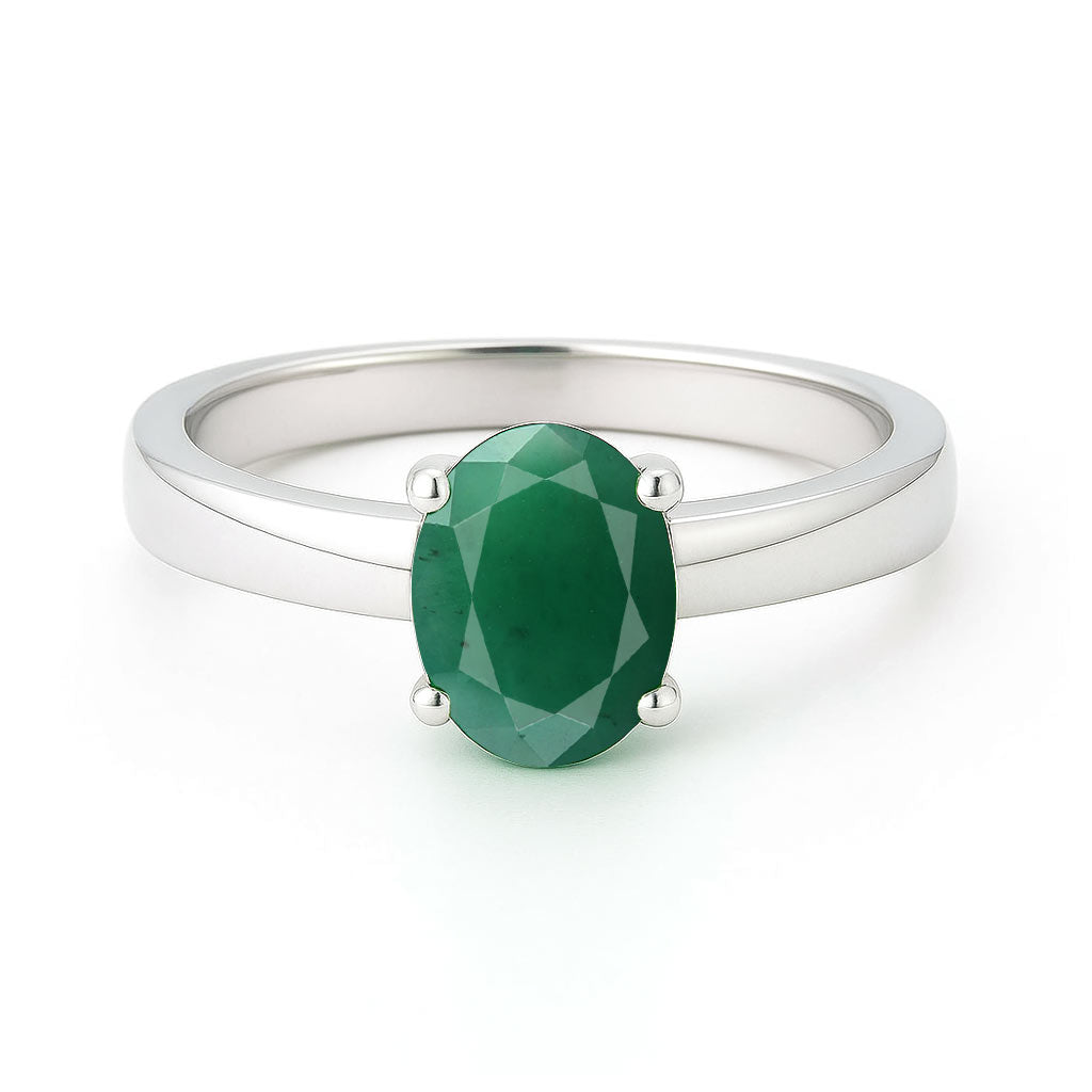 Modern 925 Sterling Silver Emerald Women’s Ring
