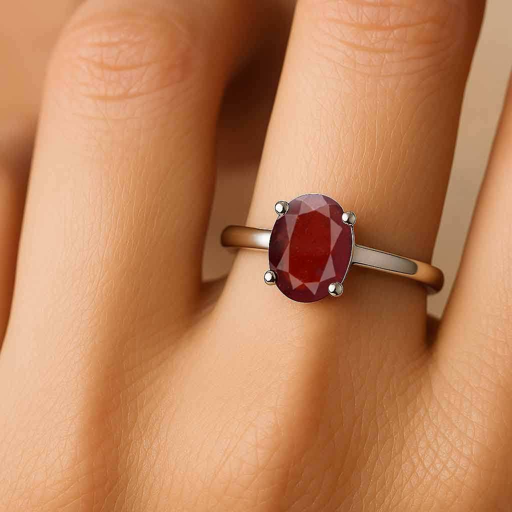 Modern 925 Sterling Silver Hessonite Gomed Women’s Ring