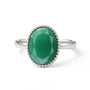 Modern Emerald Sterling Silver Ring for Women