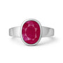 Modern Sterling Silver Ruby Manik Ratna Men’s Ring