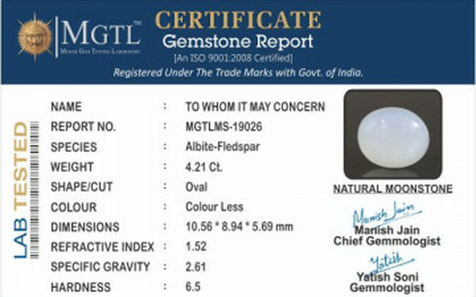 Moonstone - MS 19026 (Origin - India) Limited - Quality