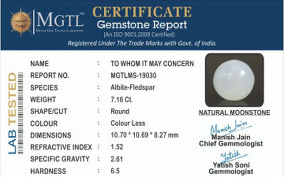 Moonstone - MS 19030 (Origin - India) Limited - Quality