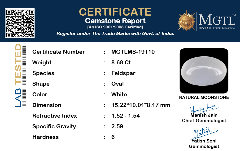 Ceylon Moonstone - 8.68 Carat Rare Quality MS-19110