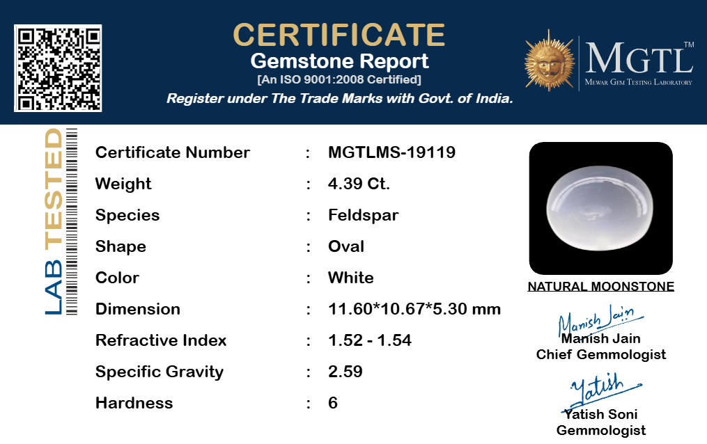 Ceylon Moonstone - 4.39 Carat Limited Quality MS-19119