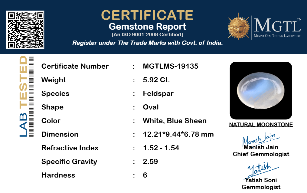 Ceylon Moonstone - 5.92 Carat Limited Quality MS-19135