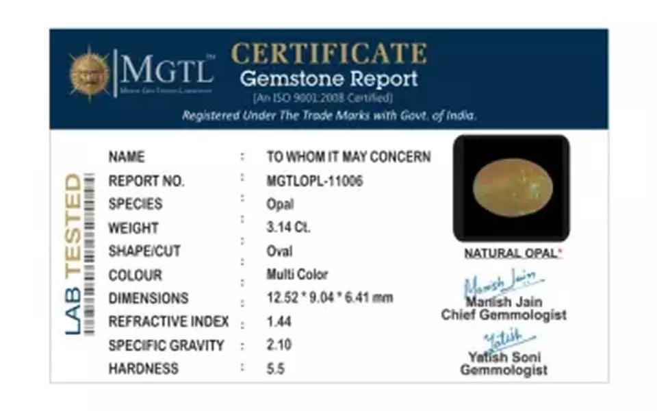 Opal - OPL-11006 (Origin - Ethiopian) Rare - Quality