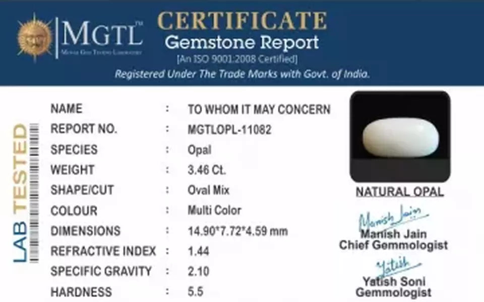 Opal - OPL 11082 (Origin - Australian) Limited - Quality