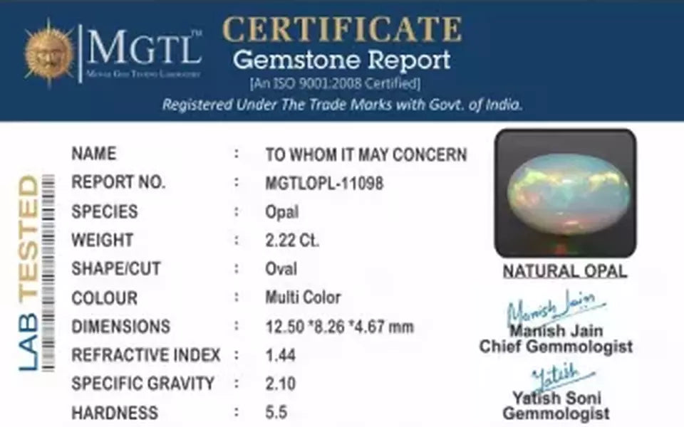 Opal - OPL 11098 (Origin - Ethiopian) Prime - Quality
