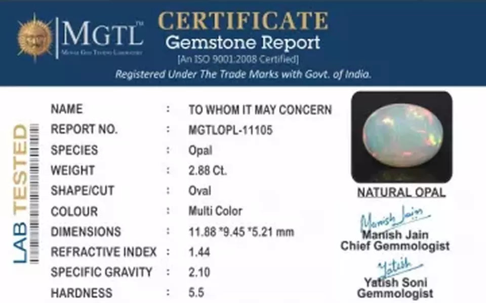Opal - OPL 11105 (Origin - Ethiopian) Prime - Quality