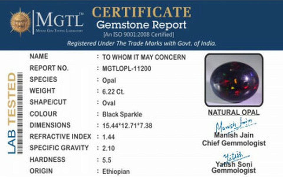 Ethiopian Opal - OPL-11200  Limited-Quality 6.22-Carat