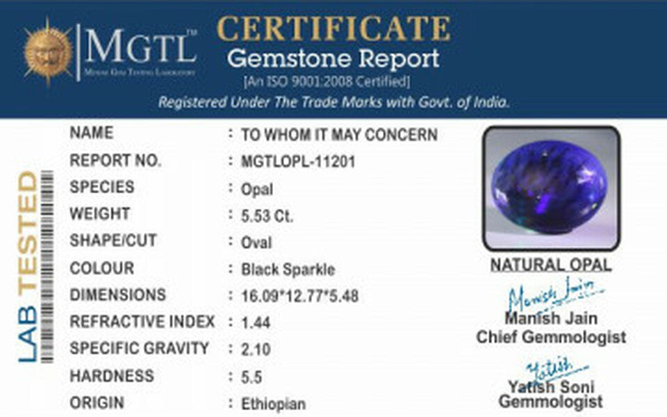 Ethiopian Opal - OPL-11201  Limited-Quality 5.53-Carat