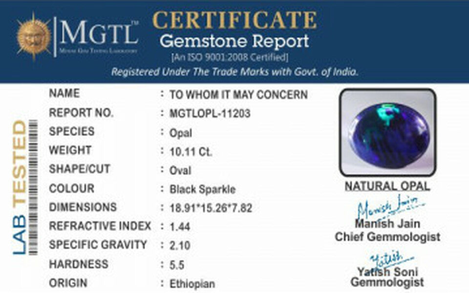 Ethiopian Opal - OPL-11203  Limited-Quality 10.11-Carat