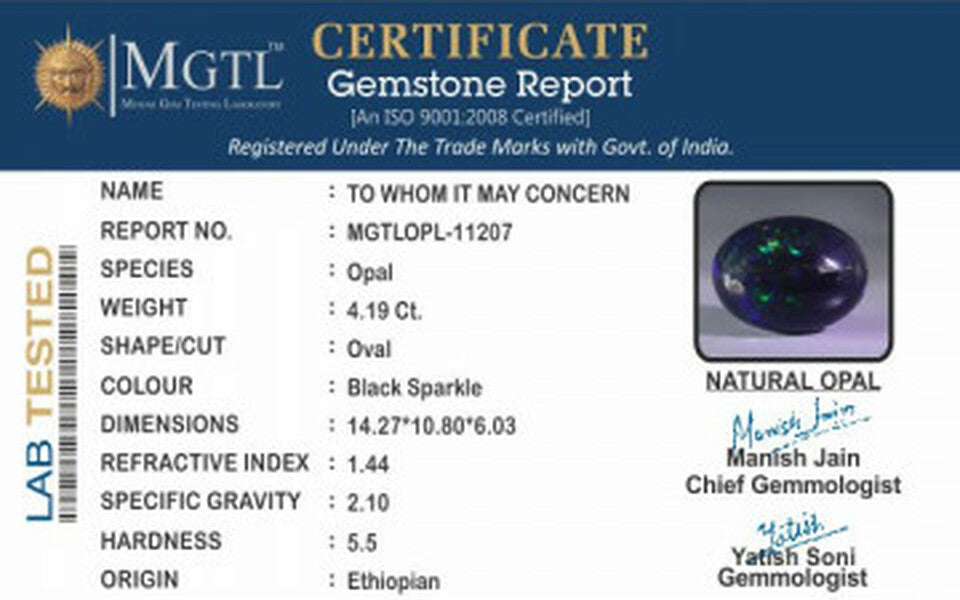 Ethiopian Opal - OPL-11207  Limited-Quality 4.19-Carat
