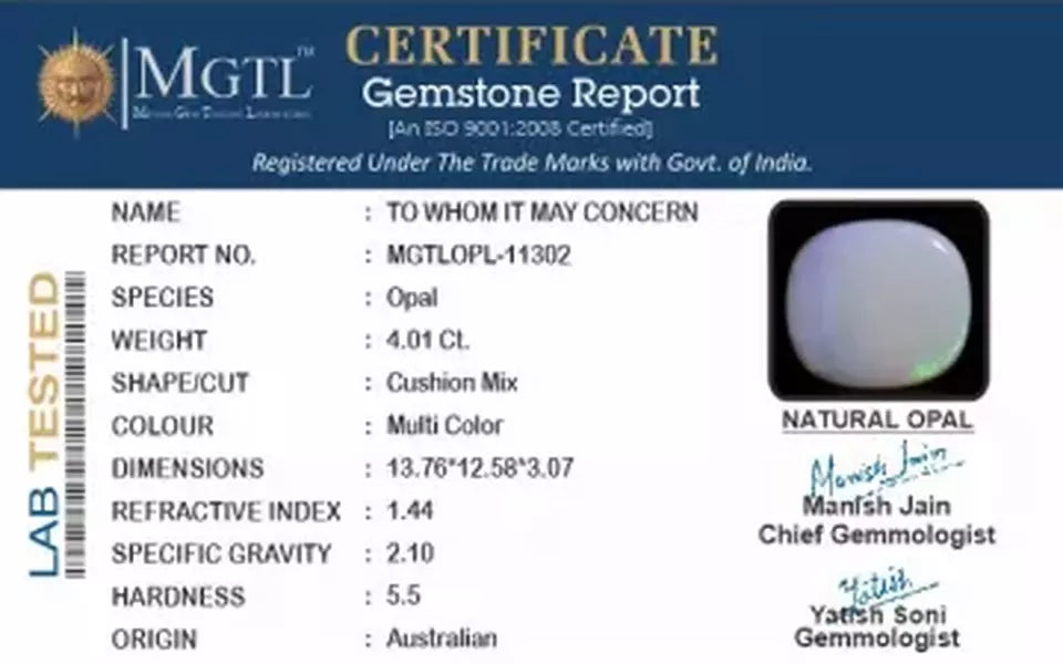 Australian Opal - 4.01 Carat Prime Quality OPL-11302