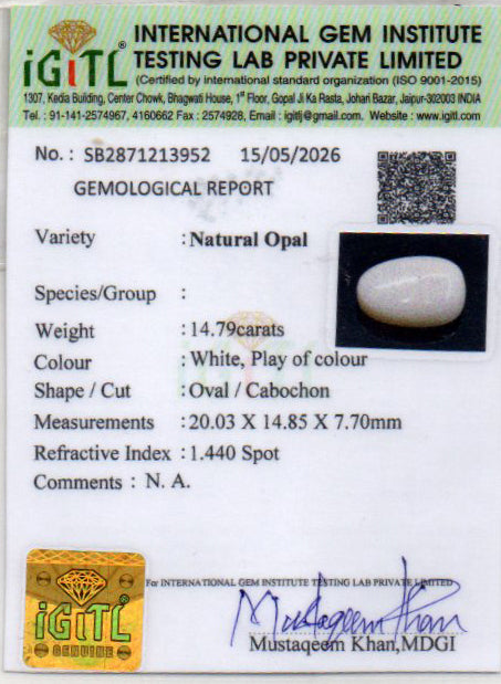 Australian Opal - 14.79 Carat Limited Quality OPL-11530