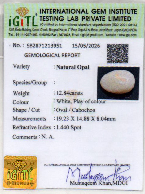 Australian Opal - 12.84 Carat Limited Quality OPL-11531
