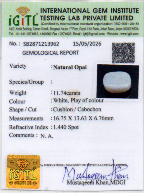 Australian Opal - 11.74 Carat Limited Quality OPL-11532