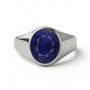 Oval Shape Blue Sapphire 925 Silver Ring for Men
