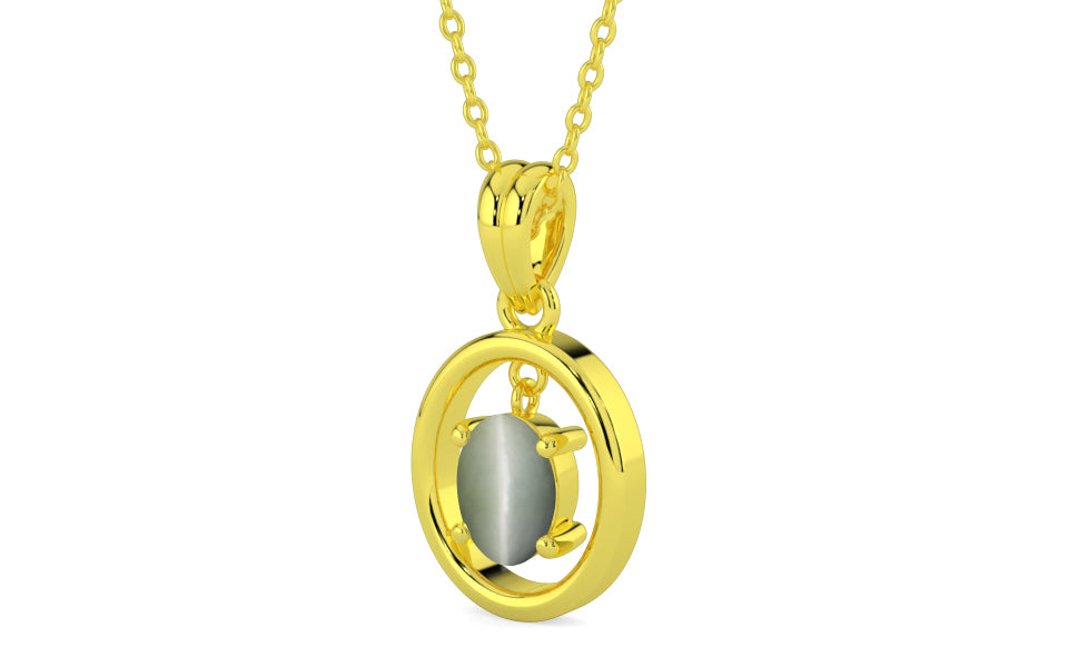 Panchdhatu Cat's Eye Pendant Fine Quality (P2)