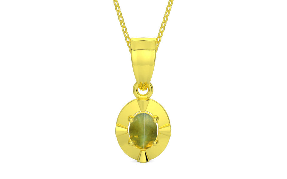 Panchdhatu Cat's Eye Pendant Rare Quality (P11)