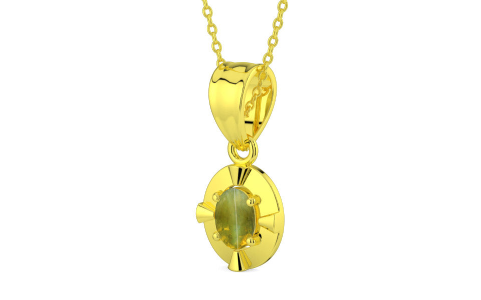 Panchdhatu Cat's Eye Pendant Rare Quality (P11)