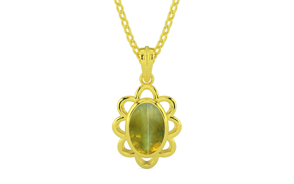 Panchdhatu Cat's Eye Pendant Rare Quality (P3)